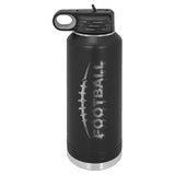 32oz Football Laser Engraved Water Bottle