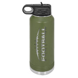 32oz Football Laser Engraved Water Bottle - Mato & Hash