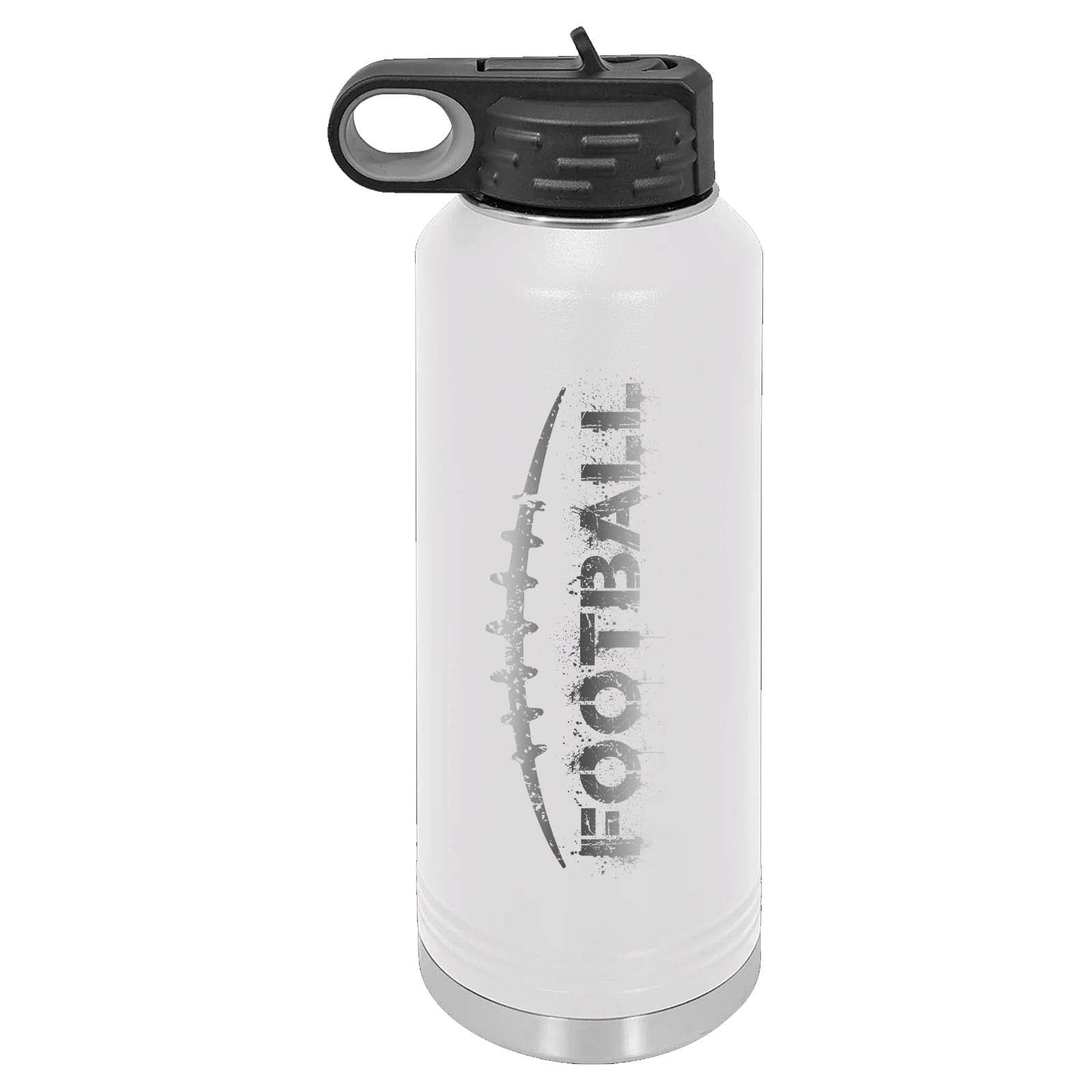 32oz Football Laser Engraved Water Bottle - Mato & Hash