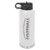 32oz Football Laser Engraved Water Bottle - Mato & Hash
