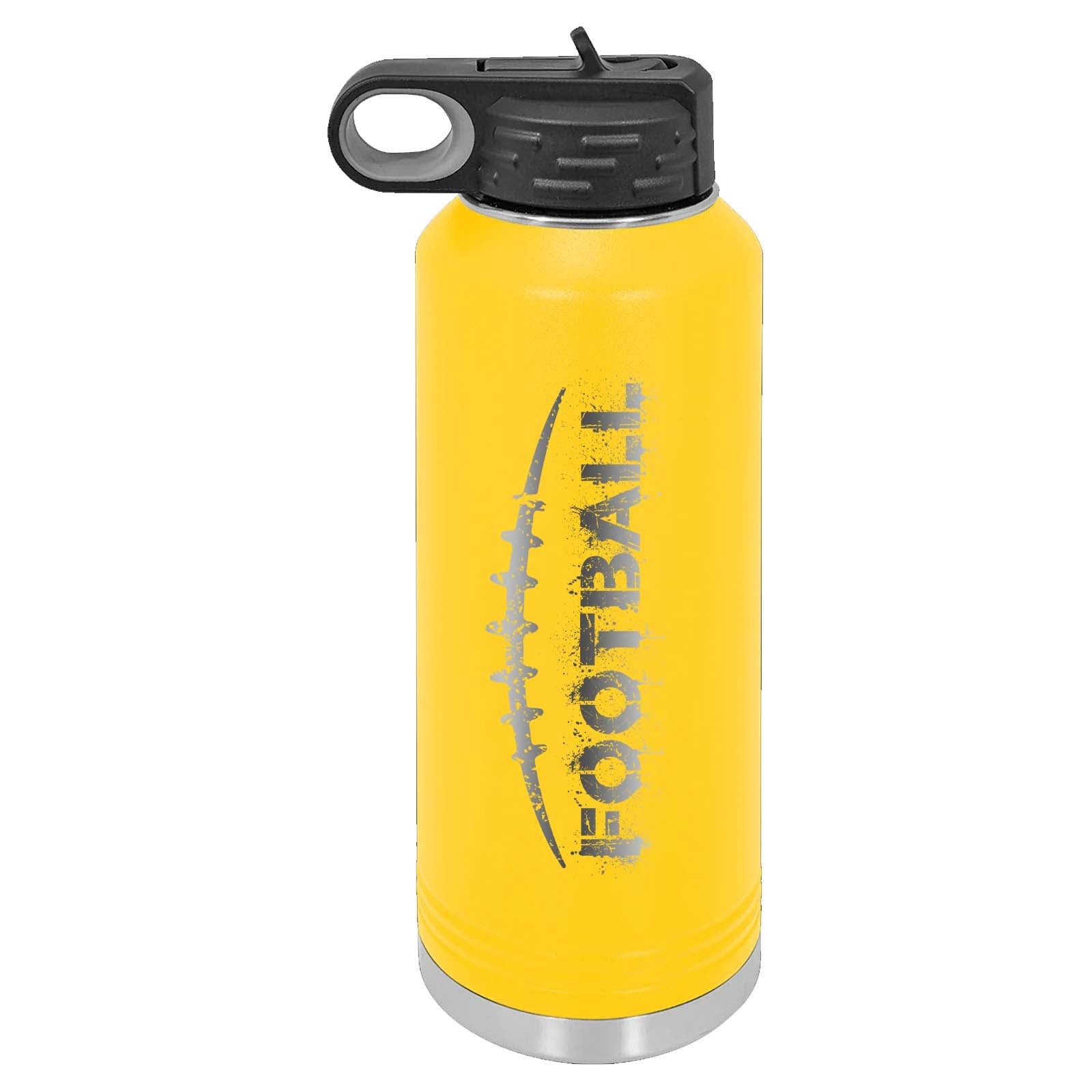 32oz Football Laser Engraved Water Bottle - Mato & Hash