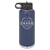 32oz Hockey Coach Laser Engraved Water Bottle - Mato & Hash