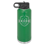 32oz Hockey Coach Laser Engraved Water Bottle - Mato & Hash