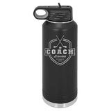32oz Hockey Coach Laser Engraved Water Bottle