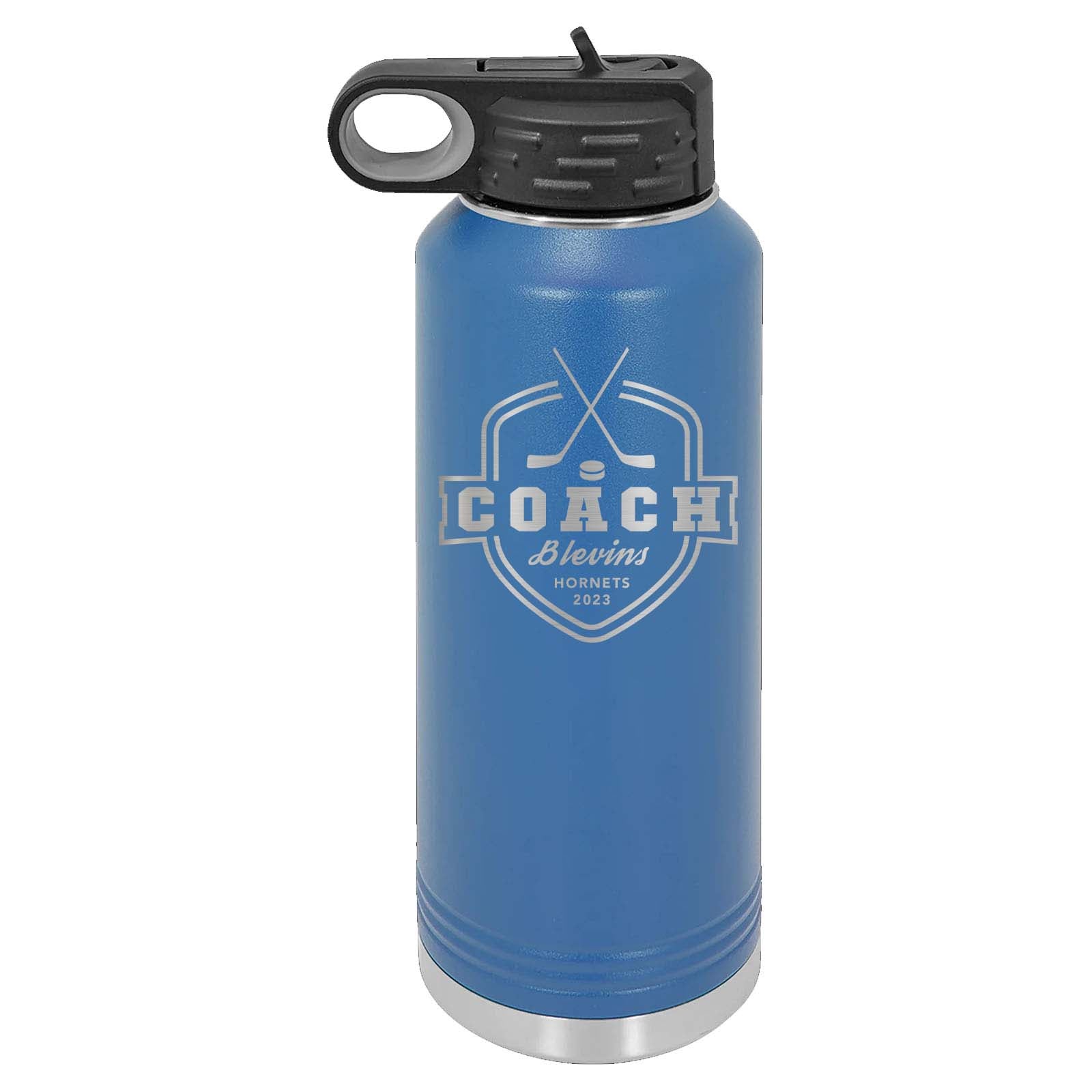 32oz Hockey Coach Laser Engraved Water Bottle - Mato & Hash