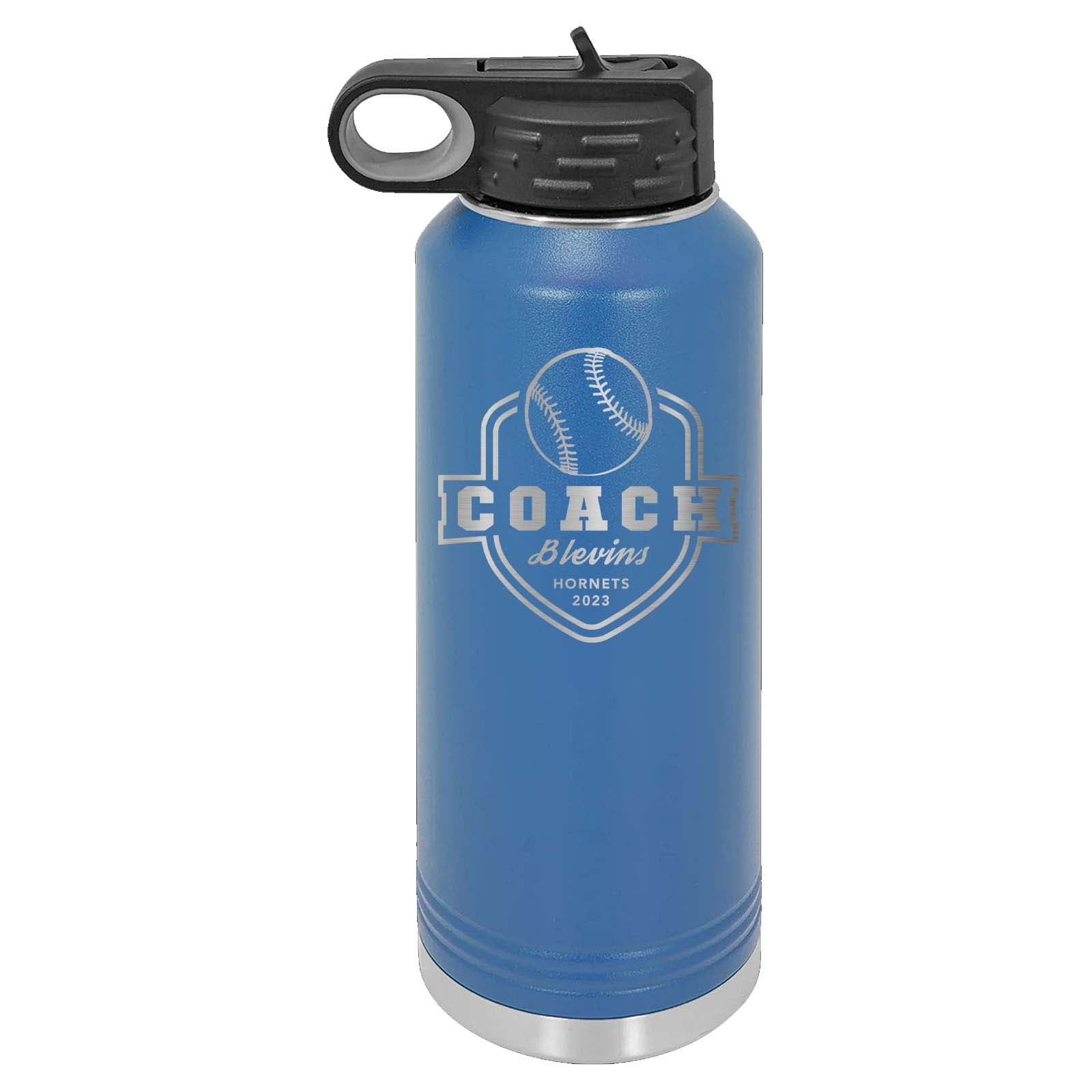 32oz Softball Coach Laser Engraved Water Bottle - Mato & Hash