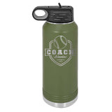 32oz Softball Coach Laser Engraved Water Bottle - Mato & Hash