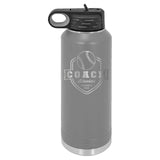 32oz Softball Coach Laser Engraved Water Bottle - Mato & Hash