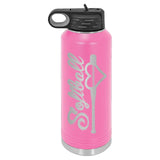 32oz Softball Laser Engraved Water Bottle - Mato & Hash