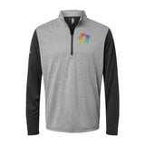 Adidas - Heather Block Print Quarter-Zip Pullover Embroidery