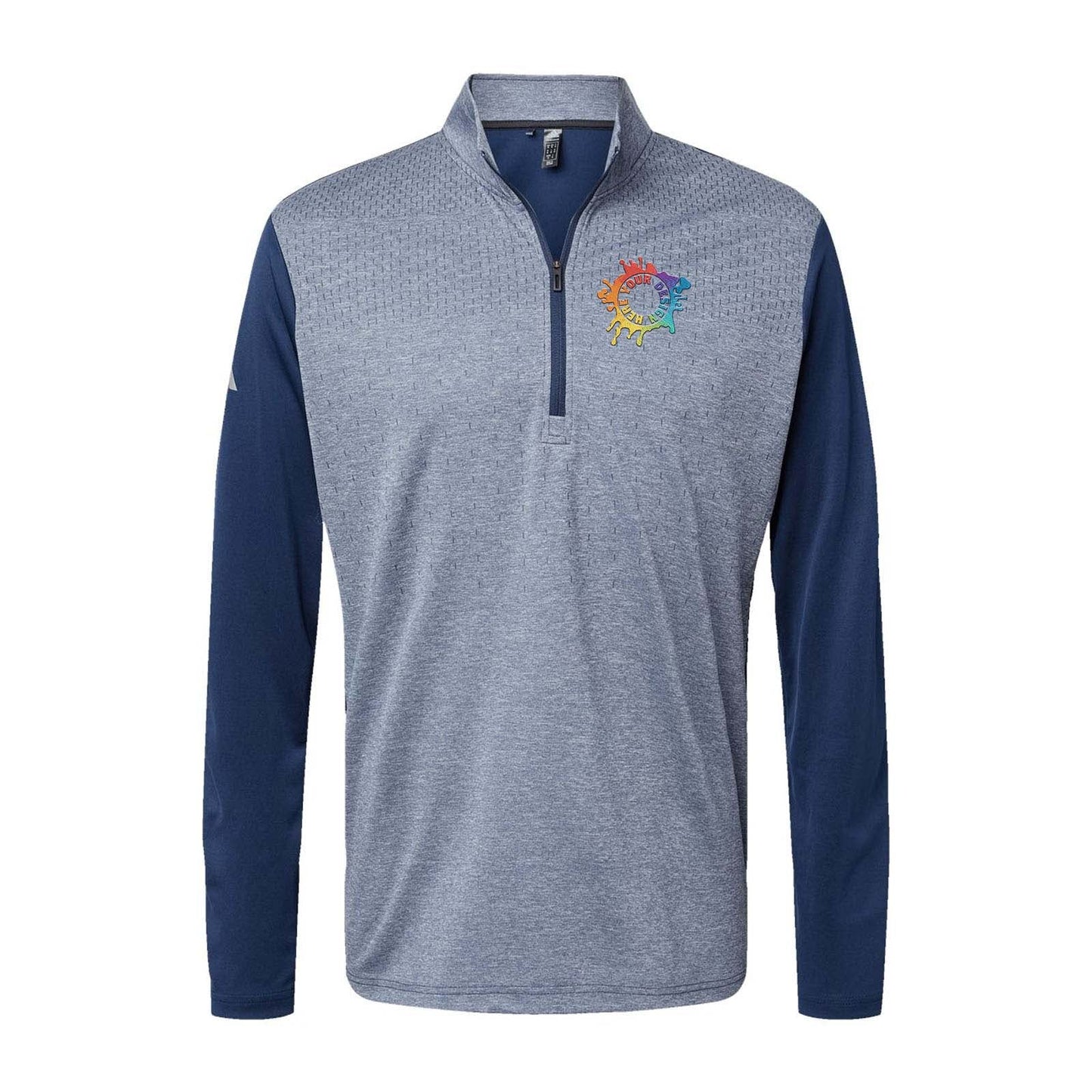 Adidas - Heather Block Print Quarter-Zip Pullover Embroidery - Mato & Hash