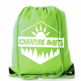 Adventure Awaits Polyester Drawstring Bag - Mato & Hash