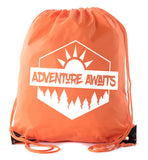 Adventure Awaits Polyester Drawstring Bag - Mato & Hash