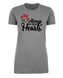 Always in Our Hearts Paw Print & Custom Dog Picture Womens T Shirts