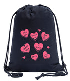 Anti Valentine's Day Candy Hearts Cotton Drawstring Bag