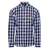 Artisan Collection by Reprime Ladies' Mulligan Check Long-Sleeve Cotton Shirt Embroidery - Mato & Hash