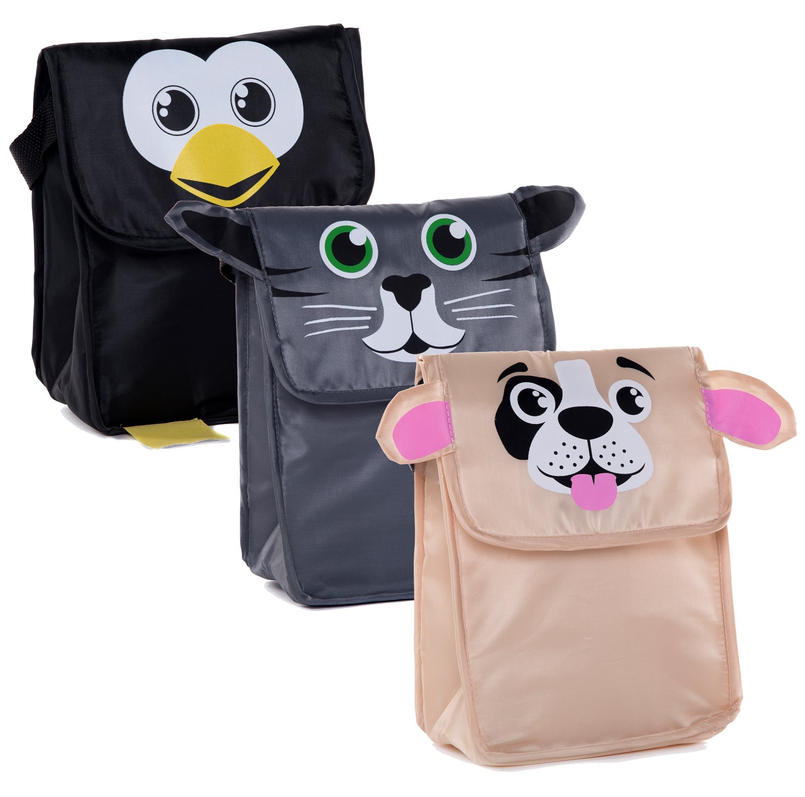 Assorted Animals - Kids Lightweight/Insulated Lunch Bag w/ Strap - Mato & Hash