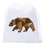 Assorted Geometric Animals Mini Polyester Drawstring Bag