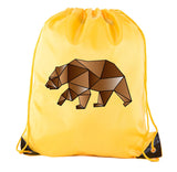 Assorted Geometric Animals Polyester Drawstring Bag