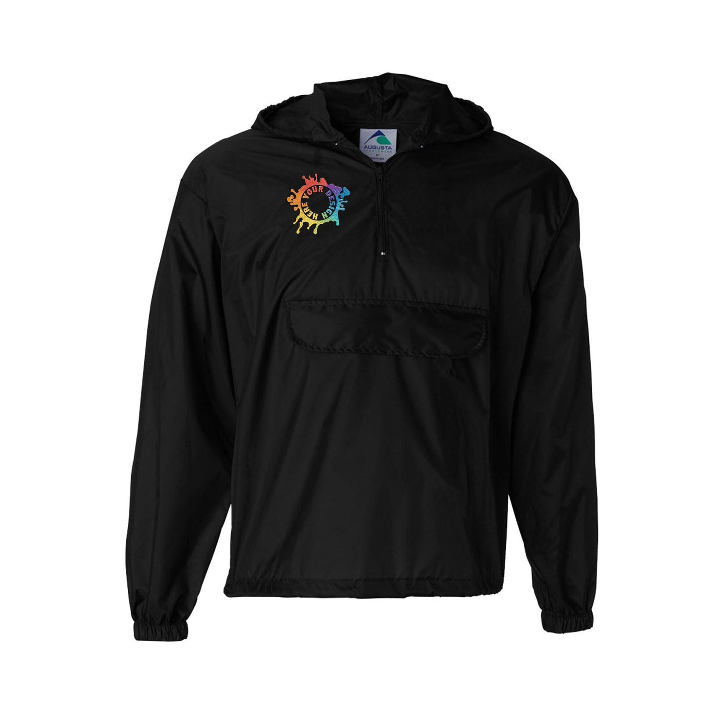 Augusta Sportswear Packable Half-Zip Hooded Pullover Jacket Embroidery - Mato & Hash