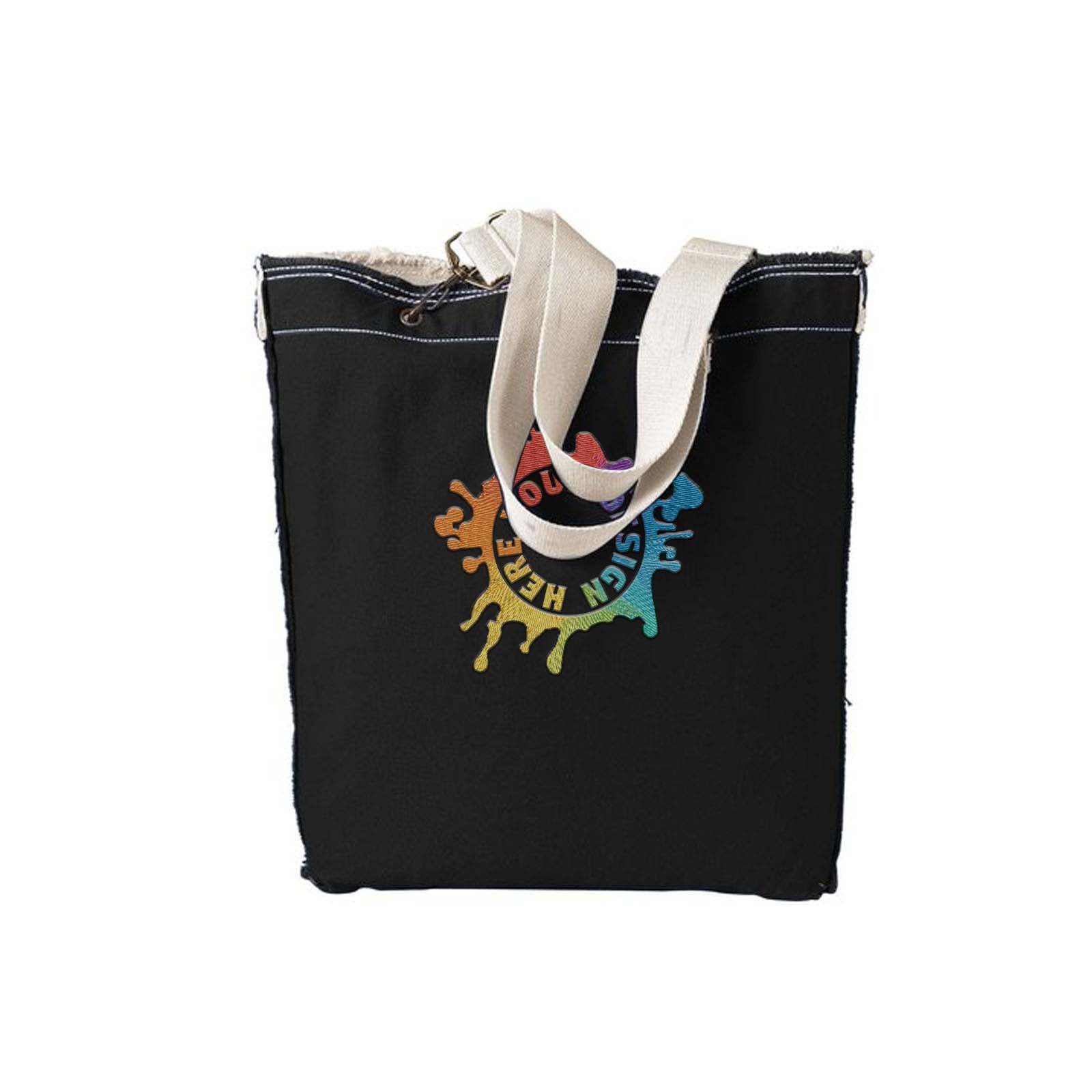 Authentic Pigment Direct-Dyed Raw-Edge Tote Embroidery - Mato & Hash