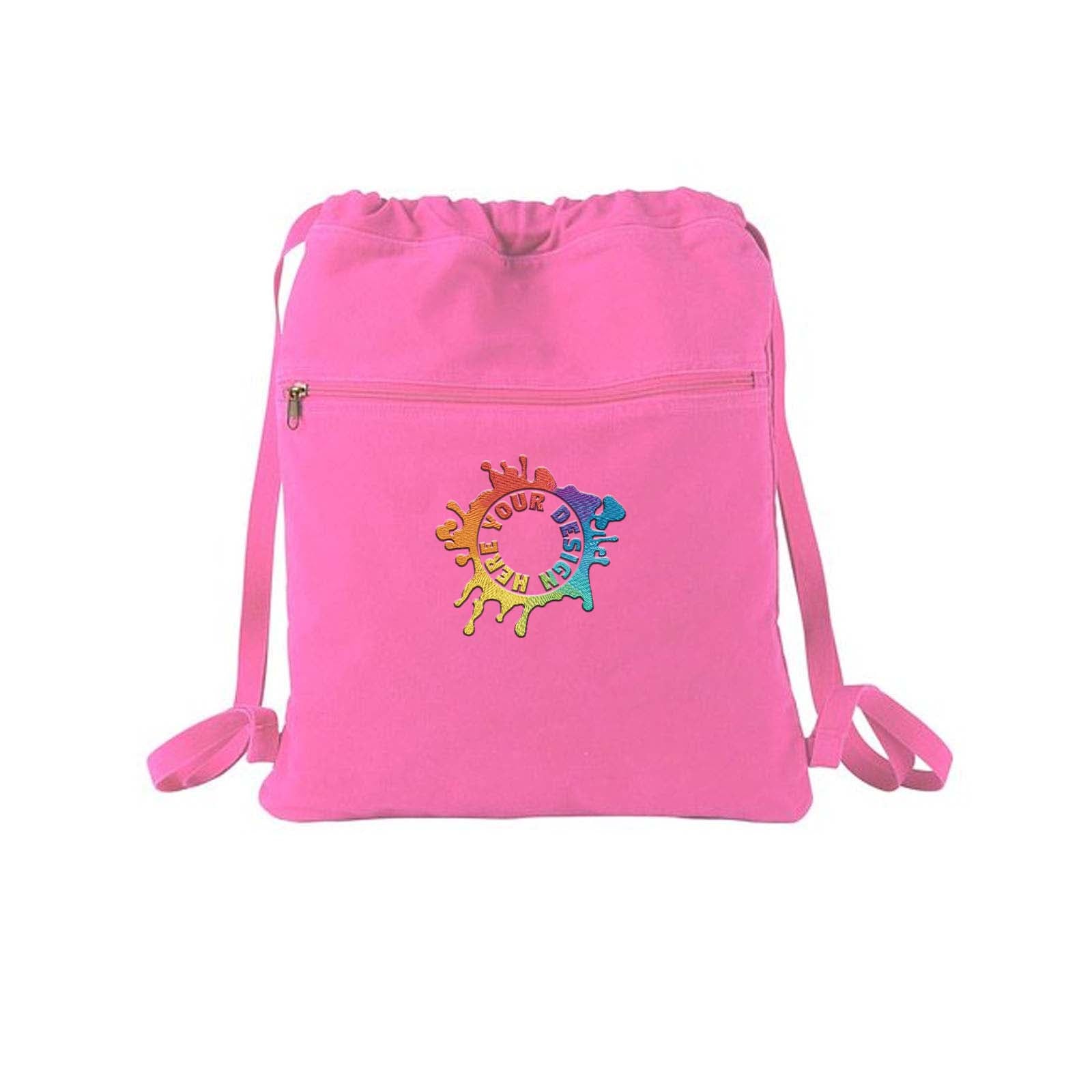Authentic Pigment Pigment-Dyed Canvas Cinch Sack Embroidery - Mato & Hash