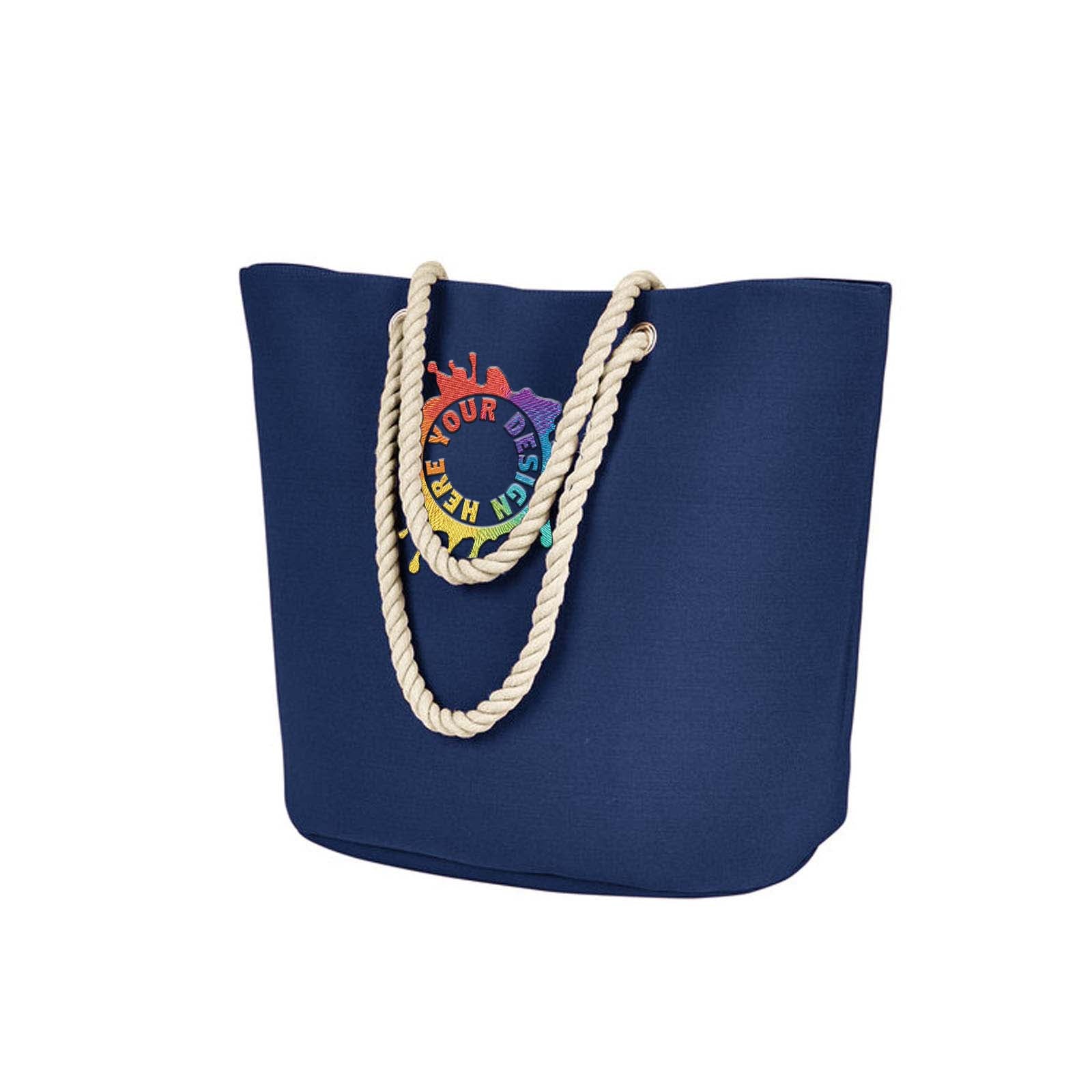 BAGedge Polyester Canvas Rope Tote Embroidery
