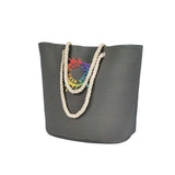 BAGedge Polyester Canvas Rope Tote Embroidery