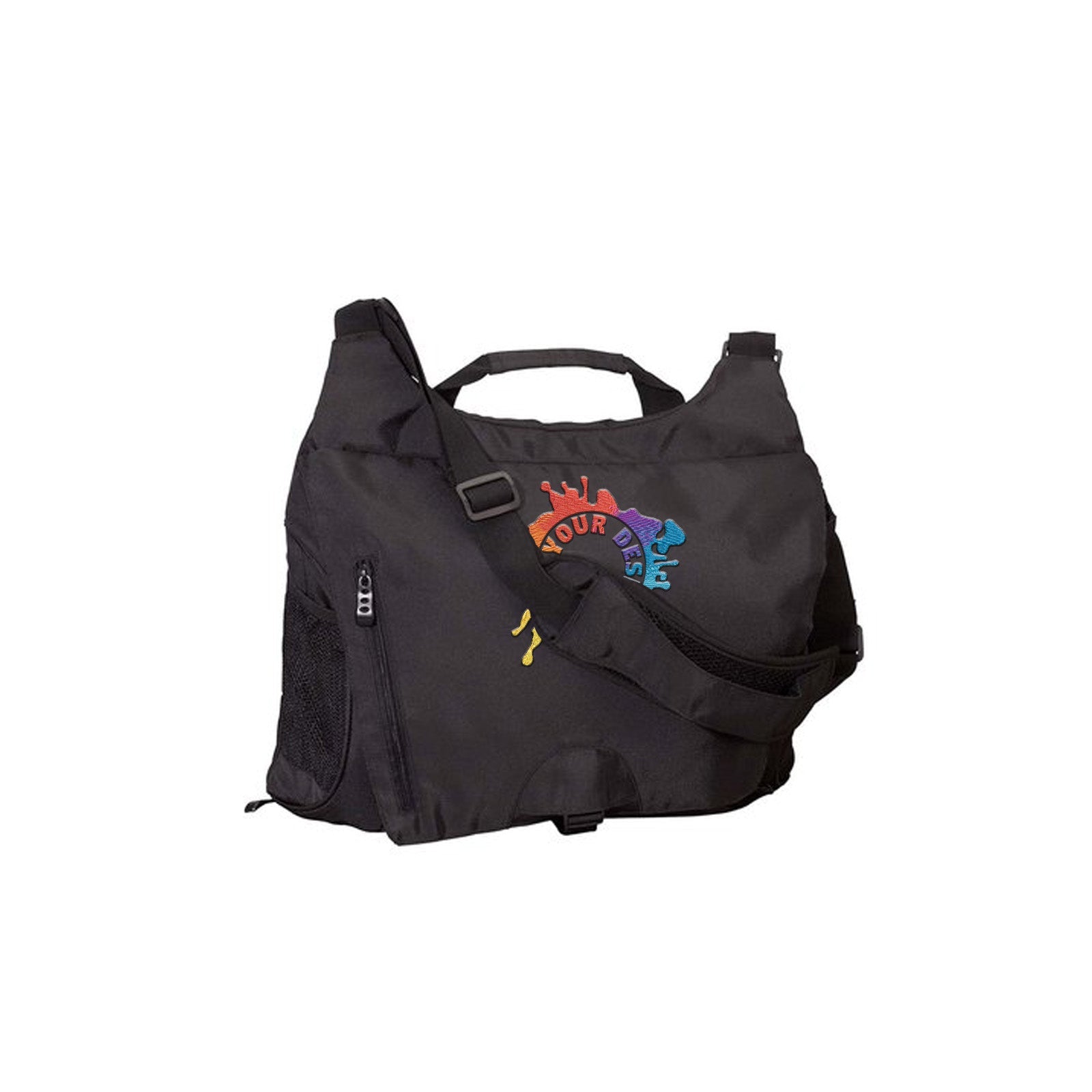 BAGedge Unisex Messenger Tech Bag Embroidery