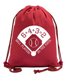 Ball Players Do the Math Baseball Cotton Drawstring Bag