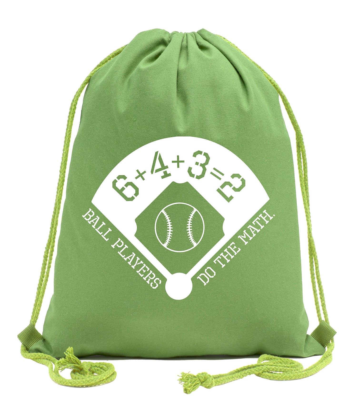Ball Players Do the Math Baseball Cotton Drawstring Bag