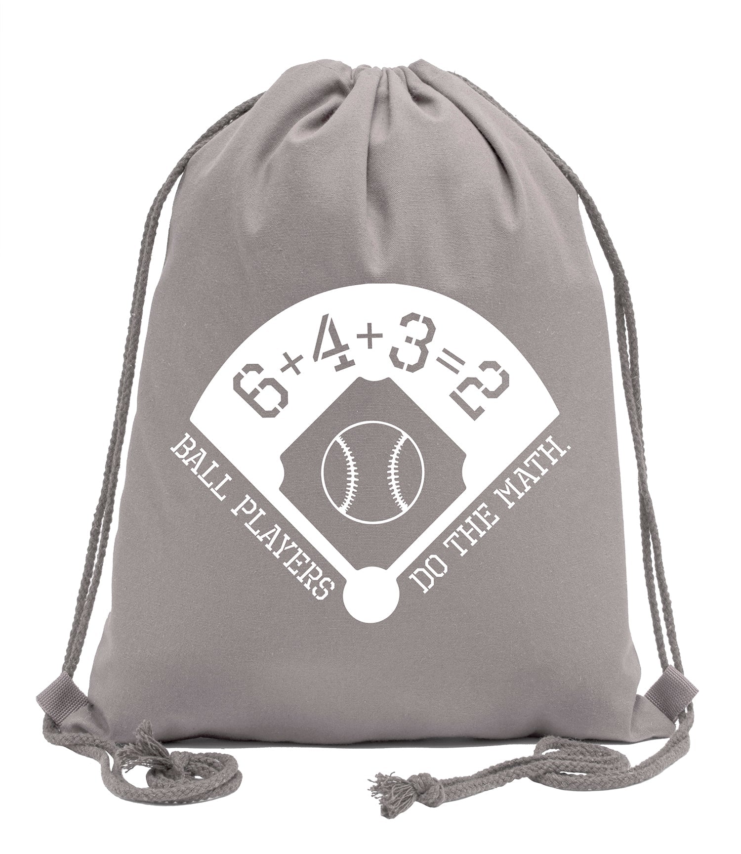 Ball Players Do the Math Baseball Cotton Drawstring Bag