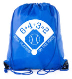 Accessory - Mato & Hash Boys Drawstring Backpack Baseball Bags 1-10 Pack Bulk Options - Baseball Math