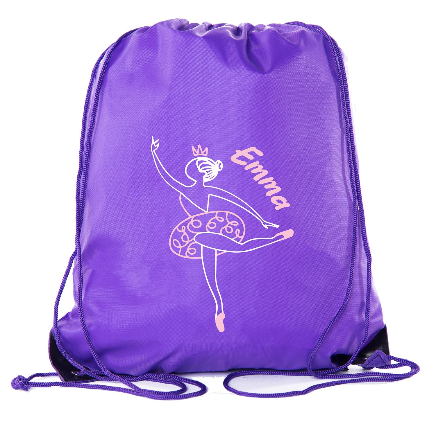 Ballerina Développé Custom Name Polyester Drawstring Bag