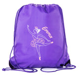 Ballerina Développé Custom Name Polyester Drawstring Bag