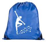 Accessory - Dance Bags, Ballet Backpacks For Girls, Dance Drawstring Cinch Backpacks - Hearts