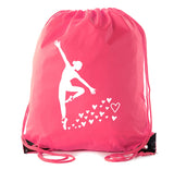 Accessory - Dance Bags, Ballet Backpacks For Girls, Dance Drawstring Cinch Backpacks - Hearts