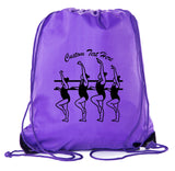 Ballerinas on Barre Custom Polyester Drawstring Bag