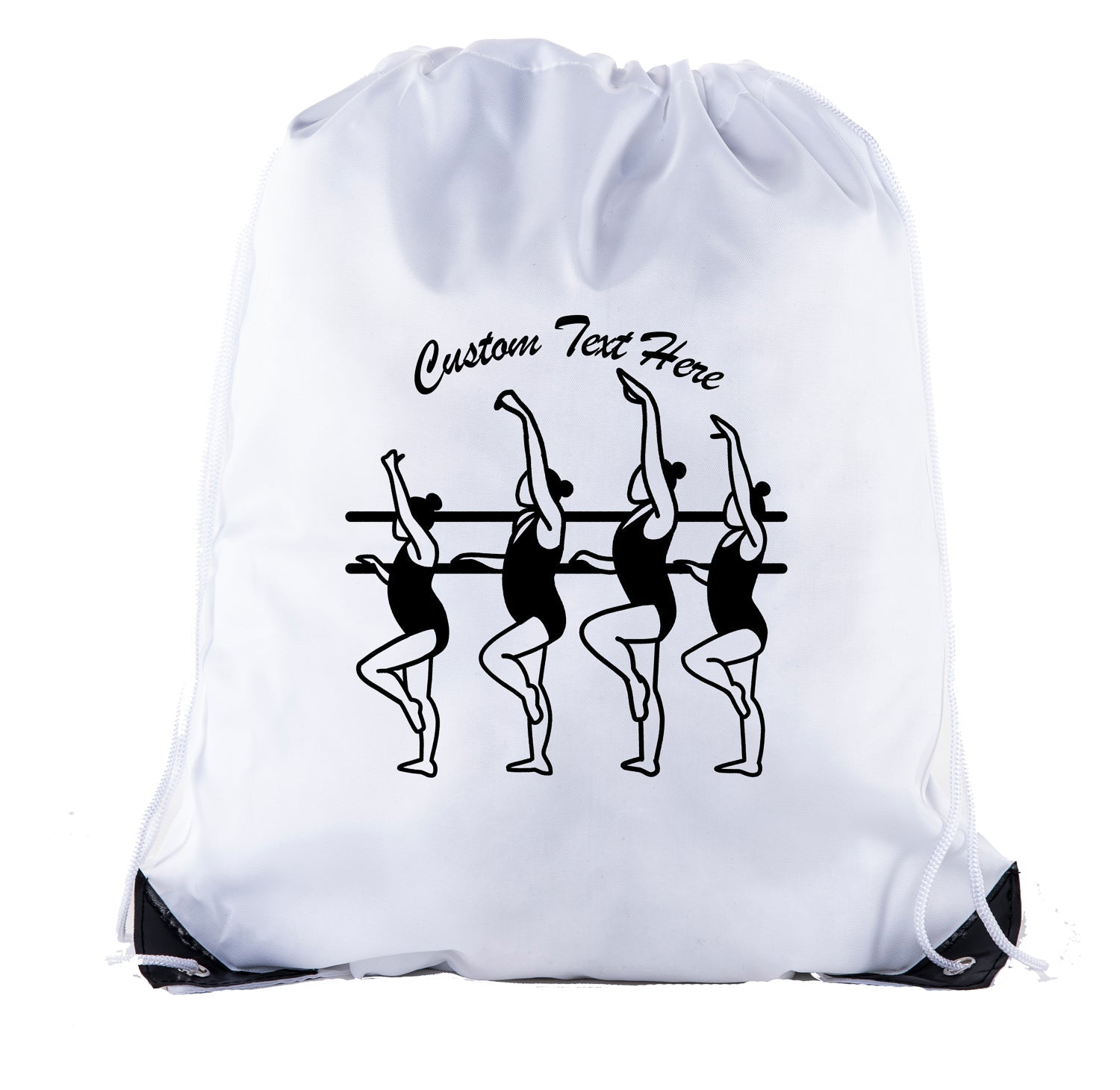 Ballerinas on Barre Custom Polyester Drawstring Bag