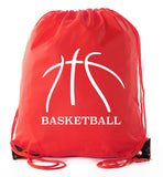 Accessory - Mato & Hash Basketball Drawstring Bags With 3,6, And 10 Pack Bulk Options - Outline