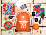 Accessory - Mato & Hash Basketball Drawstring Bags With 3,6, And 10 Pack Bulk Options - Hoop