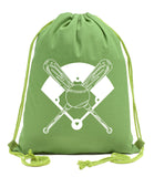 Bats, Baseball & Diamond Cotton Drawstring Bag