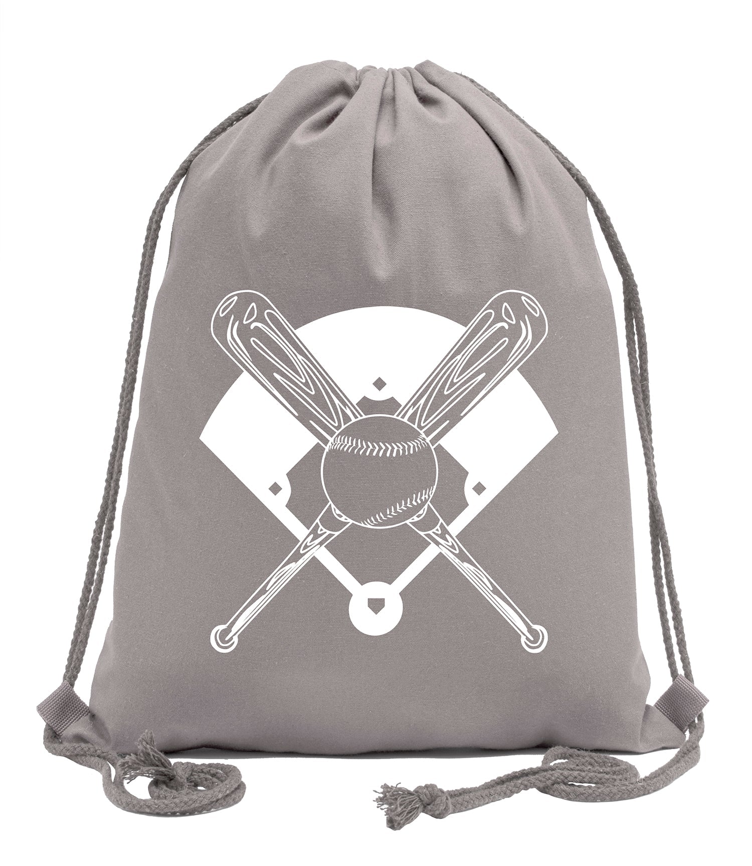 Bats, Baseball & Diamond Cotton Drawstring Bag