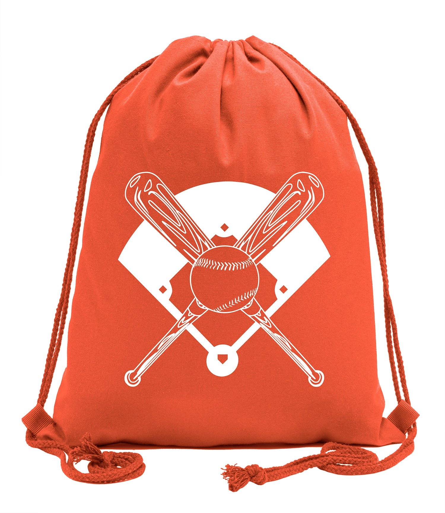 Bats, Baseball & Diamond Cotton Drawstring Bag