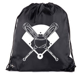 Bats, Baseball & Diamond Polyester Drawstring Bag