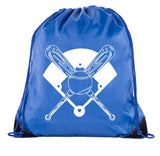 Accessory - Mato & Hash Boys Drawstring Backpack Baseball Bags 1-10 Pack Bulk Options - Bat Cross