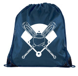 Accessory - Mato & Hash Boys Drawstring Backpack Baseball Bags 1-10 Pack Bulk Options - Bat Cross