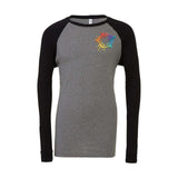 Bella + Canvas Men's Jersey Long-Sleeve Baseball Raglan T-Shirt Embroidery