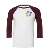 Bella + Canvas Unisex 3/4-Sleeve Baseball Raglan T-Shirt Embroidery - Mato & Hash