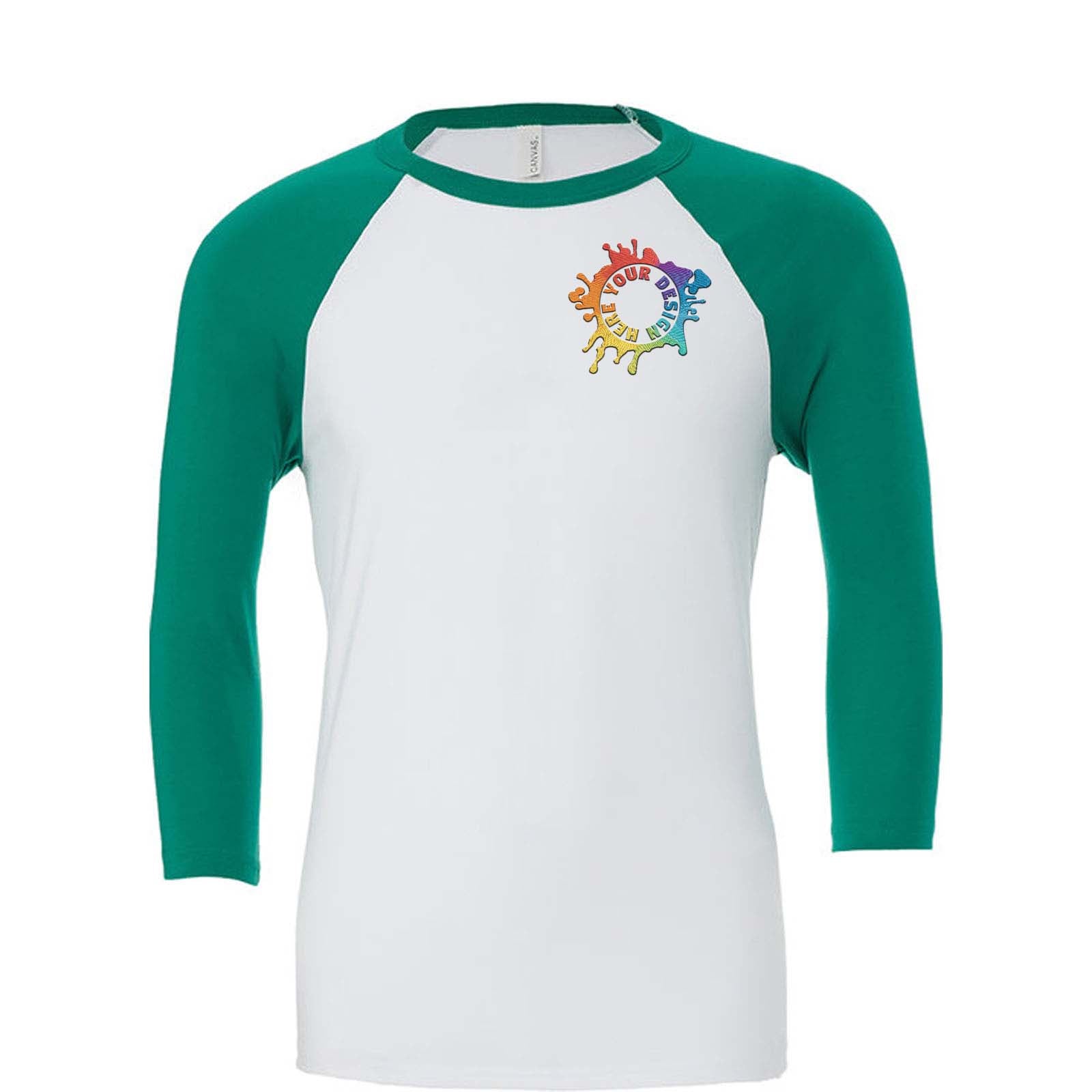 Bella + Canvas Unisex 3/4-Sleeve Baseball Raglan T-Shirt Embroidery - Mato & Hash
